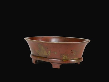A Rare Jujube Skin Red Copper Furnace