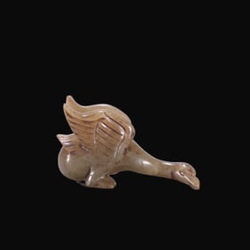 A Rare Hetian Jade Goose