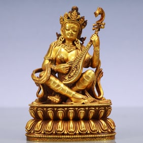 An Exquisite Gilt Bronze Statue of Tara