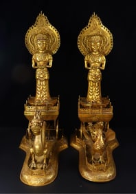 A Set of Fine Gilt Bronze Buddha Statue