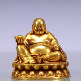 An Exquisite Gilt Bronze Statue of Maitreya Buddha