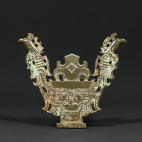 An Exquisite Archaic Jade Human facial Pattern Ornament