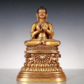 A Exquisite Gilt Bronze Statue of Sakyamuni Buddha statue