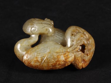 An Exquisite White Jade Phoenix Ornament