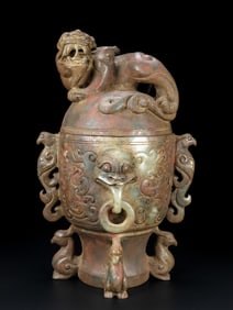 An Exquisite Archaic Jade Auspicious Beast Pattern Censer