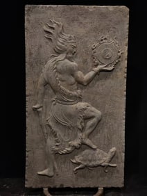 An Exquisite Limestone Figure Pattern Ornament
