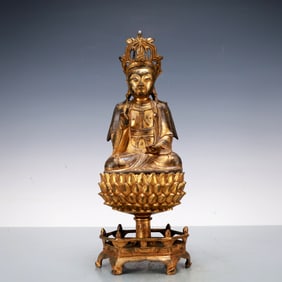 A Exquisite Gilt Bronze Statue of Sakyamuni Buddha statue