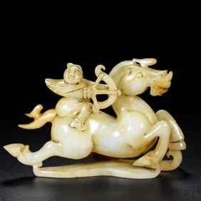 An Exquisite Archaic Jade Horse Ornament