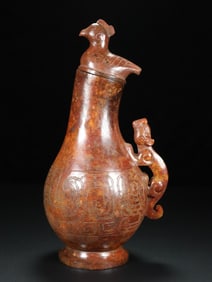 An Exquisite Archaic Jade Auspicious Beast Pattern Vase