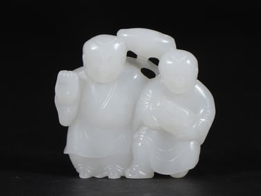 An Exquisite White Jade Figure Pendant