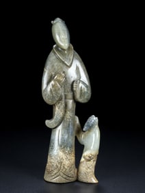 An Exquisite White Jade Figure Ornament