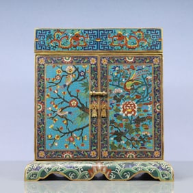 A Exquisite Cloisonne Seawater Pattern Dragon Pattern Landscape and Figure Pattern Flower and Bird