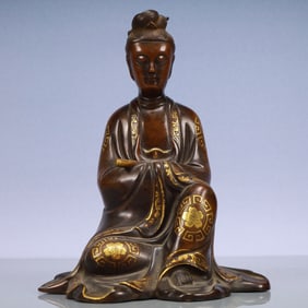 An Exquisite Gilt Bronze Statue of Avalokitesvara