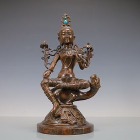 A Exquisite Eaglewood Statue of Avalokitesvara Ornament