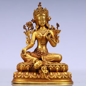 An Exquisite Gilt Bronze Statue of Tara