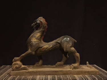 An Exquisite Limestone Auspicious Beast Ornament