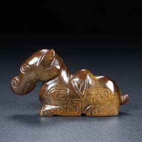 An Exquisite Archaic Jade Camel Ornament