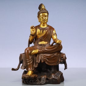 An Exquisite Gilt Bronze Statue of Avalokitesvara