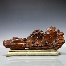 A Exquisite Boxwood Character and Story Pattern Ornament