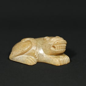An Exquisite Archaic Jade Tiger Ornament