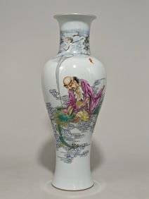An Exquisite Famille-Rose Character and Story Pattern Vase