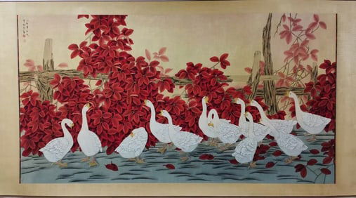 An Fabulous Chinese Ink Flower and Bird By Paper