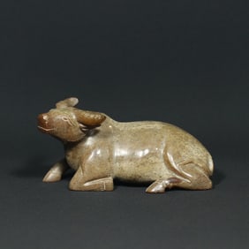 An Exquisite Archaic Jade Buffalo Ornament