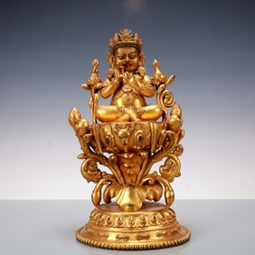 A Exquisite Gilt Bronze Statue of Mammon Buddha statue
