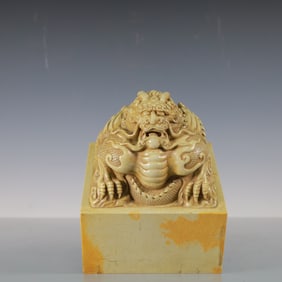 A Exquisite Shoushan Stone Auspicious Beast Seal
