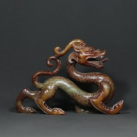 An Exquisite Archaic Jade Dragon Ornament