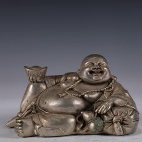 An Exquisite Silver-plated Maitreya Buddha Ornament