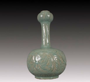 An Exquisite Yaozhou yao Flower Pattern Vase