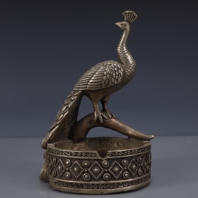 An Exquisite Silver-plated peacock Ornament