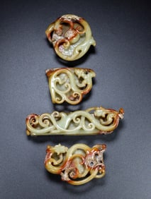 A Set of Archaic Gaogu yu Chi-Dragon Pattern Pendants