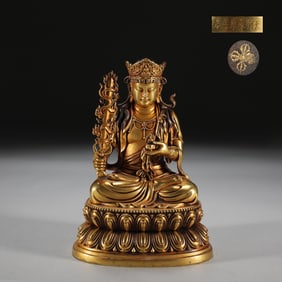 A Solemn Gilt Bronze Statue of Bodhisattva