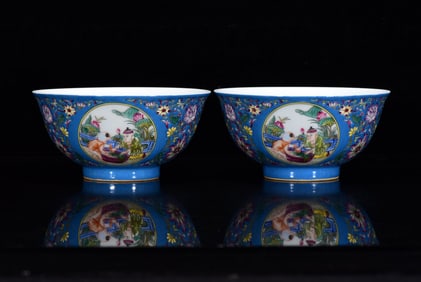 A Pair of Exquisite Figure Pattern Bowl