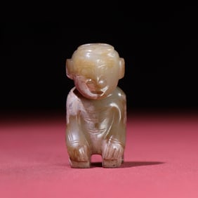 An Exquisite White Jade Figure Hand Piece