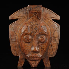 An Archaic Hongshan Culture Gaogu Jade Figure Ornament