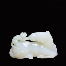 An Exquisite White Jade Horse Ornament