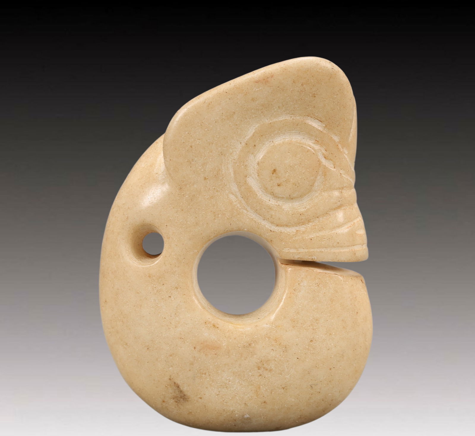 An Archaic Hongshan Culture Yellow Jade Pig and Dragon Pendant (1 of 7)