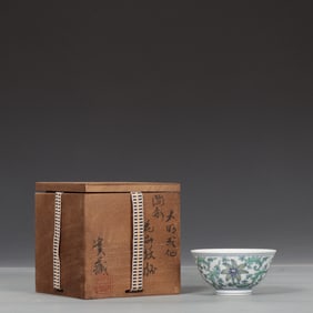 An Exquisite Doucai Lotus Pattern Cup