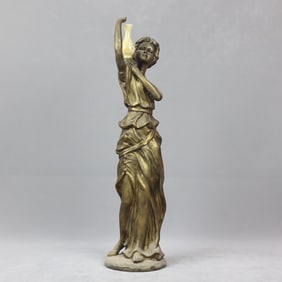 A Rare Yellow Glazed Figure-Base Vase