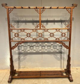 A Huge Huanghuali wood Dragon Pattern Shelf