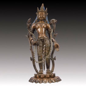 A Solemn Bronze Statue of Tara