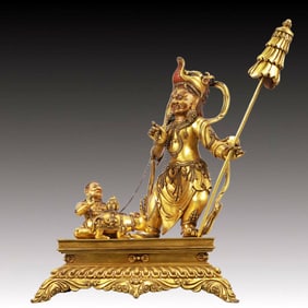 A Solemn Gilt Bronze Statue of Vajra