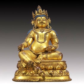 A Solemn Gilt Bronze Statue of Mammon