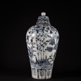 A Huge Blue and White Pine, Bamboo and Plum Blossom Pattern Bottle
