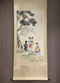 A Chinese Vertical Scroll Ink Painting of Figure on Paper,Xu Cao