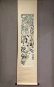 A Chinese Vertical Scroll Ink Painting of Figure on Paper,Wei Xiaorong