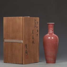 An Exquisite Peach Bloom-Glazed Vase